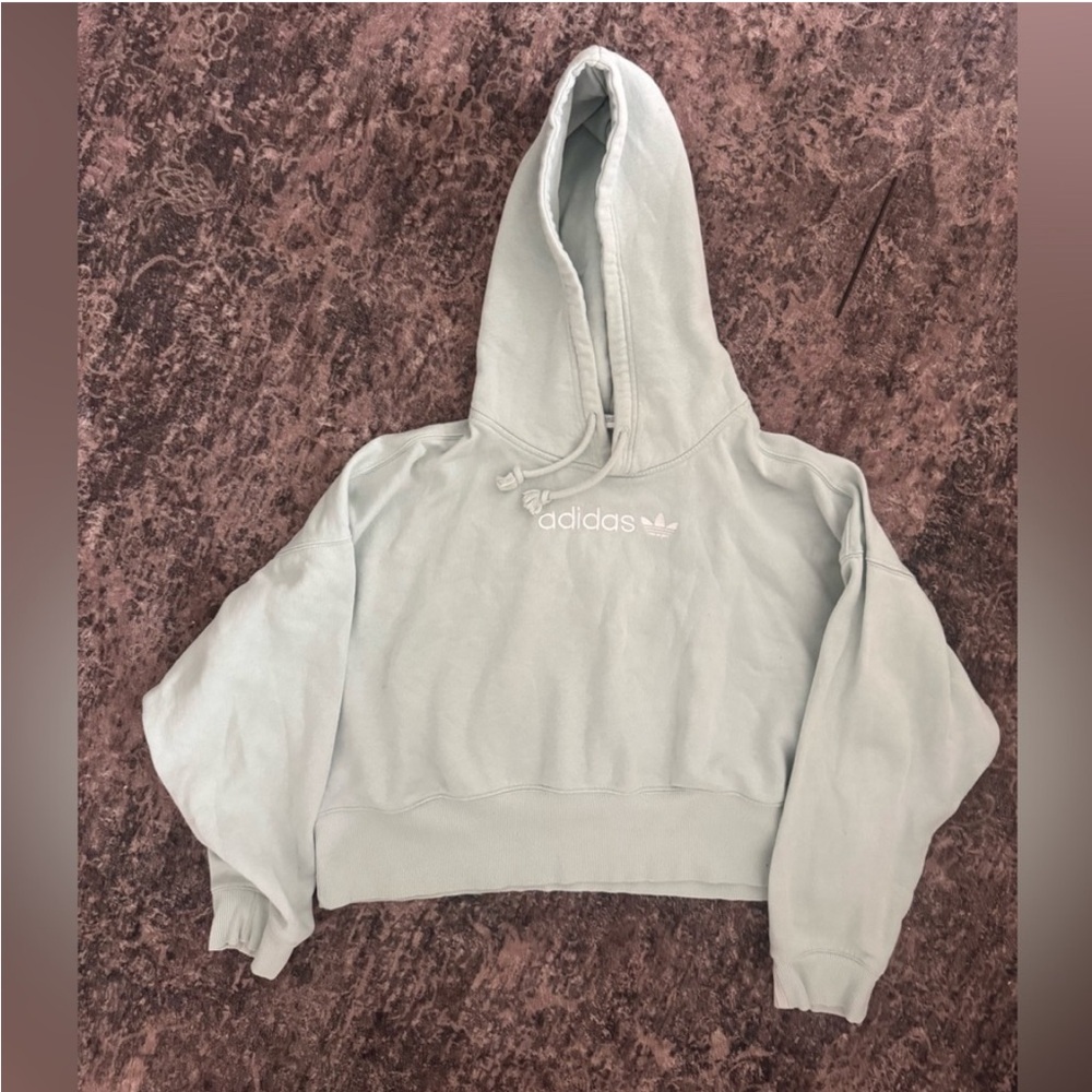 Adidas Women's Pastel Blue Hoodie Sweater